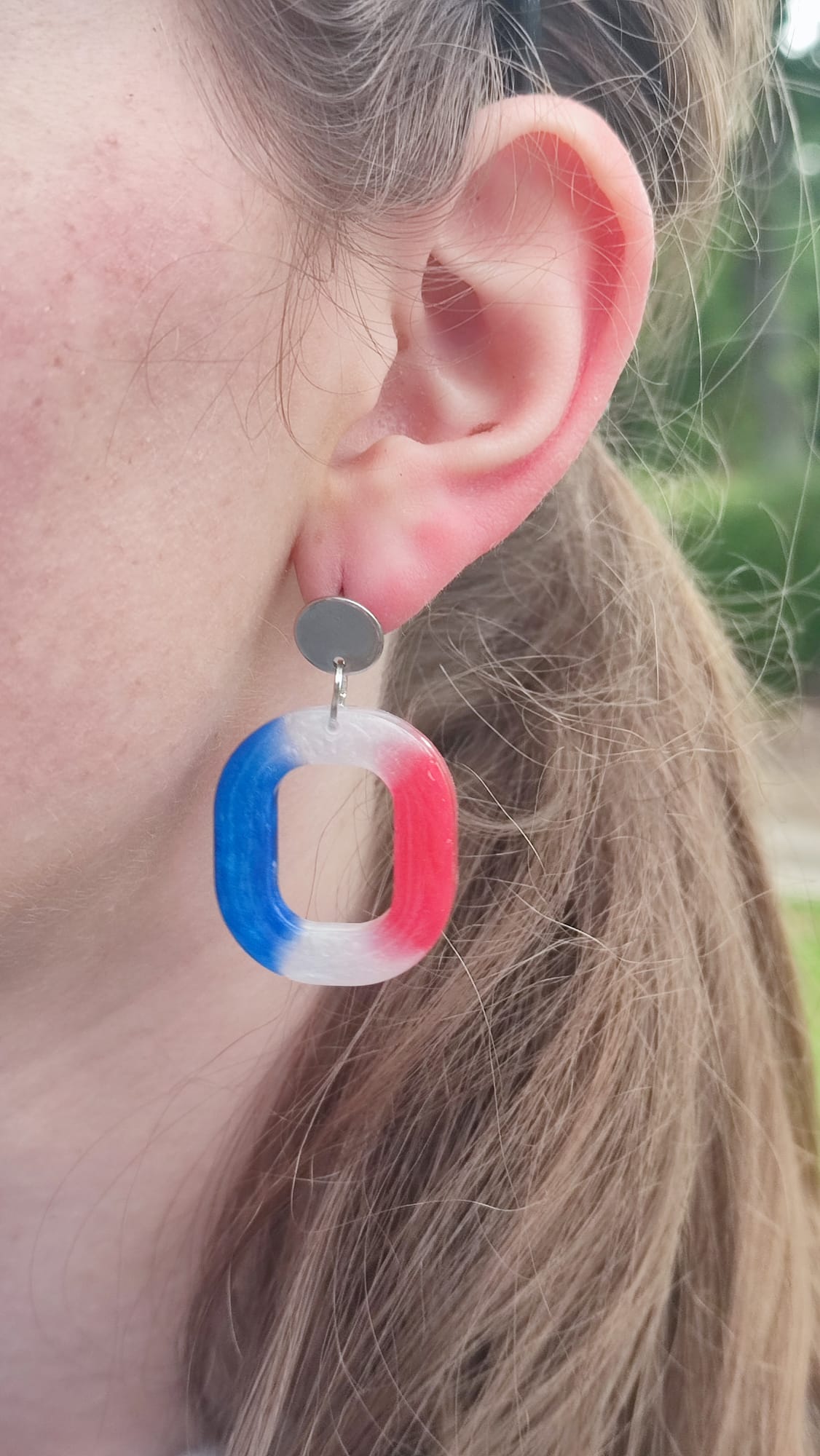 Boucle d'oreilles ovale COUPE DU MONDE
